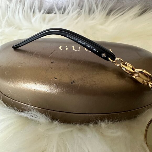 Authentic Gucci Marina Chain Aviator Sunglasses GG 4225/S Gold Black - Picture 7 of 12